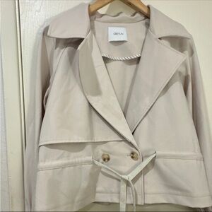 Greylin Light Beige Double-Breasted Trench Coat